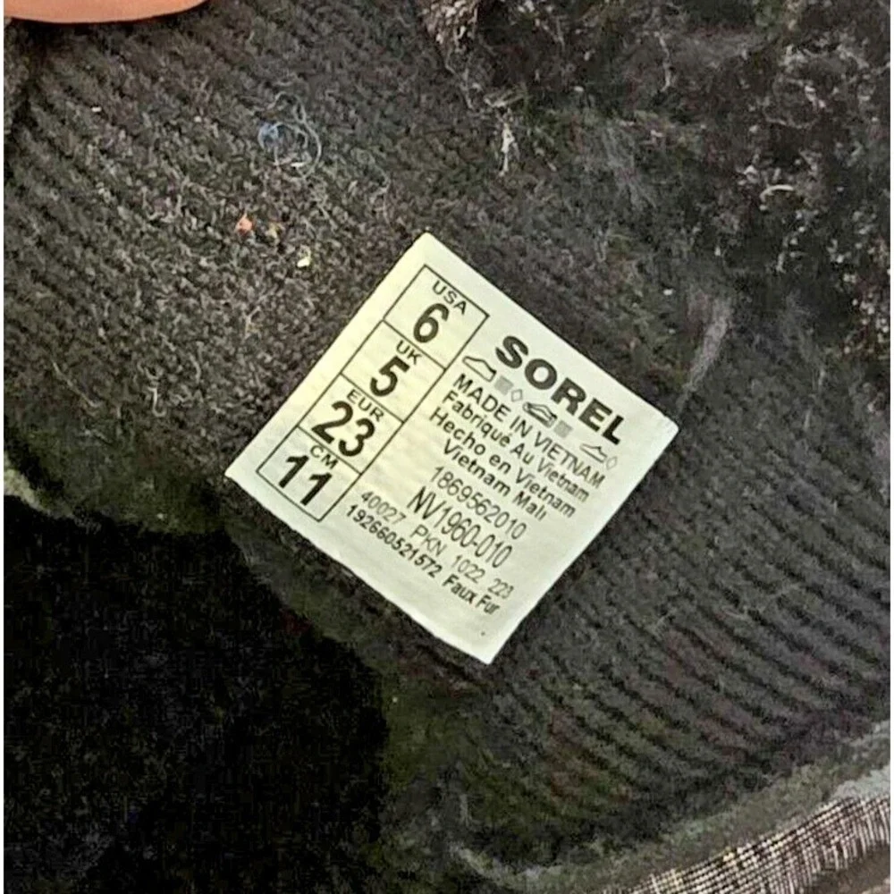 Sorel Snow Commander Girls Youth‎ Winter Snow Boots Black Fur Lined Size 6